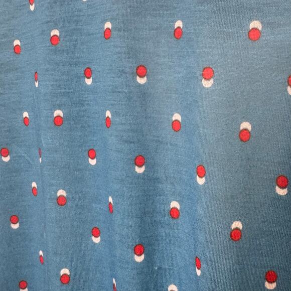 Vintage Plus Size Tabby of California Faux Wrap Blue Dot Short Sleeve Dress - Picture 7 of 8